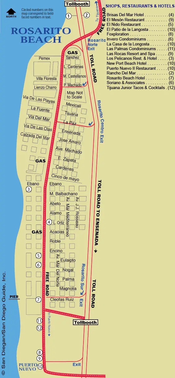 Rosarito Beach Map